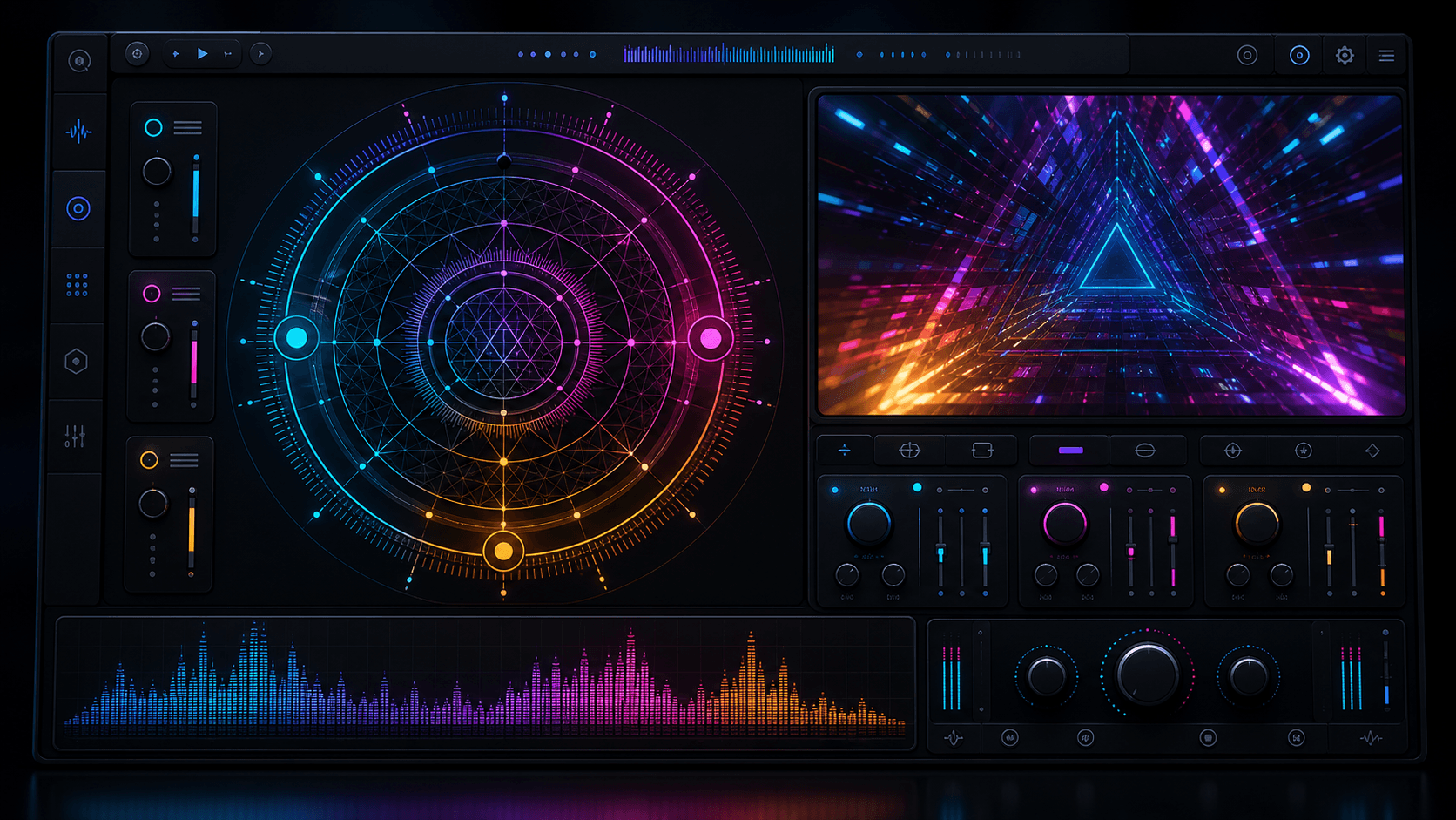 The Chosen Video geometric visualizer, spectrum, and AI video preview product visual