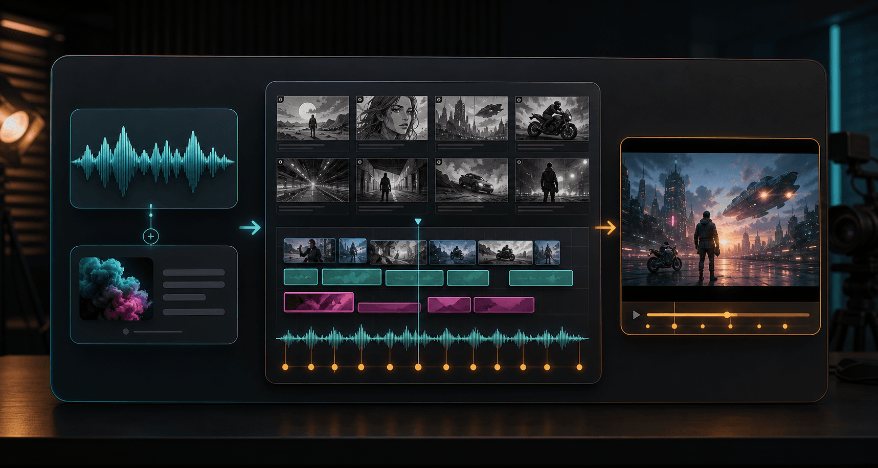 AI music video workflow from prompt to storyboard to finished video
